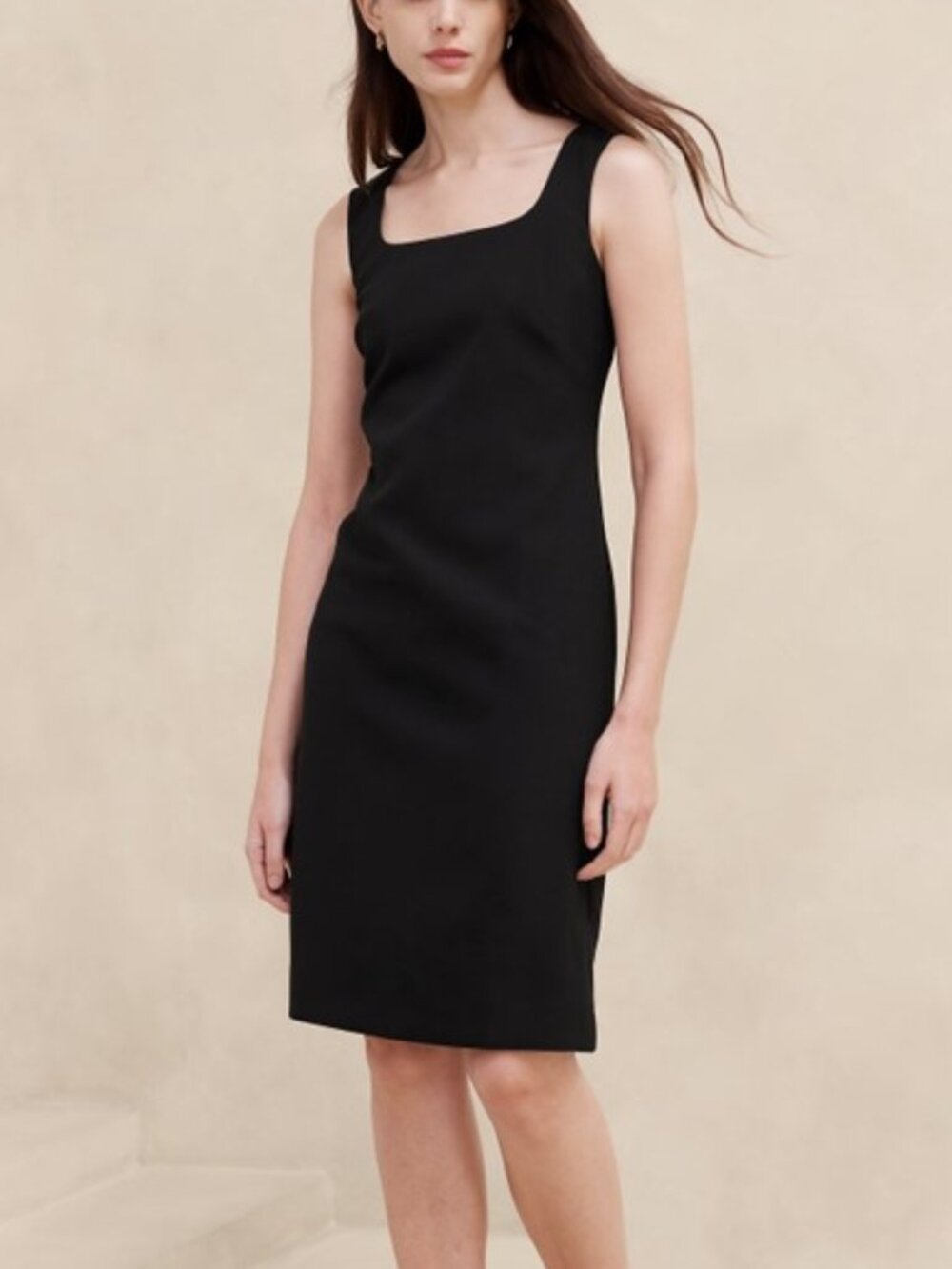 NWT, BANANA REPUBLIC Double-Weave Black Dress - 2